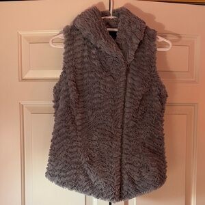 Cozy Gray Fuzzy Vest